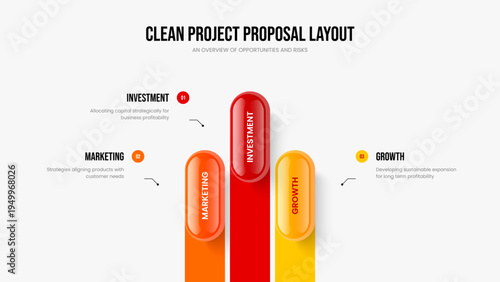 Advertising Visualization 3 Step Infographic Slideshow Template. Corporate Showcase Slide Layout Vector Illustration. Professional Review Three Option Diagram Frame Design.