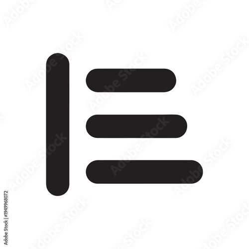 Three horizontal lines with a vertical line on the left forming a hamburger menu