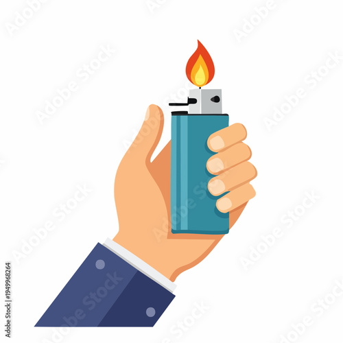 Igniting Inspiration: A hand holding a lighter, igniting a flame, symbolizing creativity and the spark of new ideas.