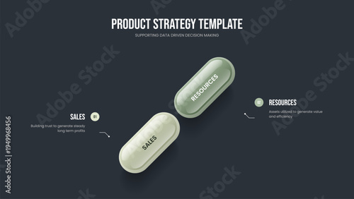 Corporate Report 2 Element Diagram Presentation Design. Company Solution Slideshow Layout Vector Illustration. Visual Visualization Two Option Infographic Frame Template.