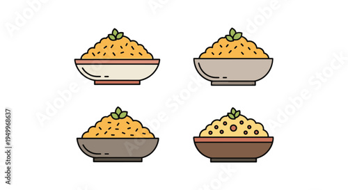 Risotto Bowl Line art vector modern bold abstract artwork illustration