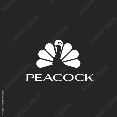 Peacock streaming service official logo featuring a white stylized peacock graphic and brand name on a black background.