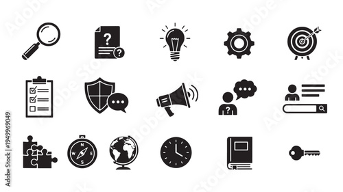 Collection of icons representing various concepts and activities