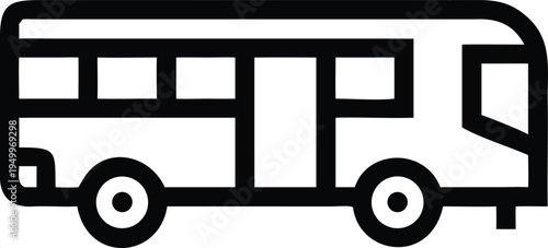 A standard city passenger bus travels along a route providing public transportation