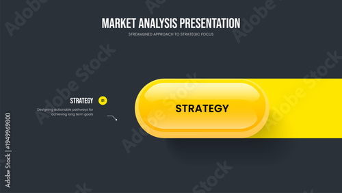 Business Performance Slide Design Vector Illustration. Investor Development 1 Element Infographic Frame Layout. Consulting Profile One Step Diagram Slideshow Template.