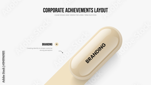 Digital Forecast One Step Diagram Slideshow Design. Business Visualization 1 Option Infographic Presentation Template. Corporate Insight Frame Layout Vector Illustration.