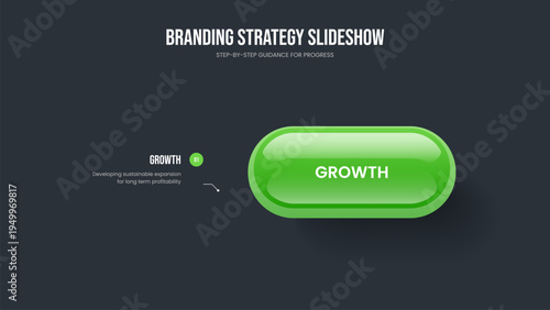 Product Insight Slide Design Vector Illustration. Market Performance One Step Diagram Slideshow Layout. Corporate Growth 1 Element Infographic Presentation Template.
