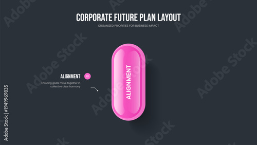 Company Showcase One Element Infographic Frame Layout. Advertising Portfolio Slide Template Vector Illustration. Modern Solution 1 Option Diagram Presentation Design.