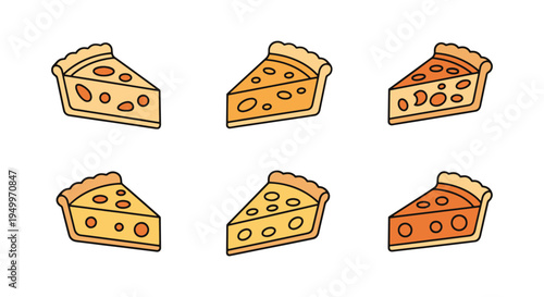 Quiche Slice Line art vector soft abstract modern illustration