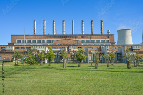Bild auf Leinwand Kraftwerk, Stahlwerk Arcelor-Mittal, Eisenhüttenstadt, Brandenburg, Deutschland