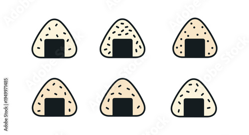 Rice Balls Line art vector modern pastel abstract color