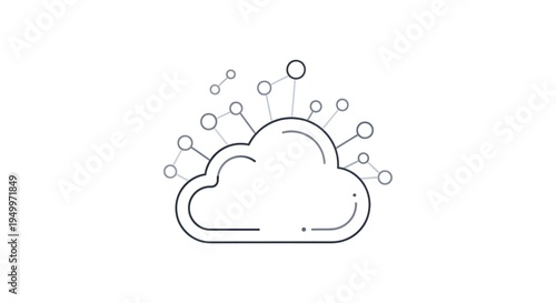 Cloud Computing Technology and Network Connections Icon