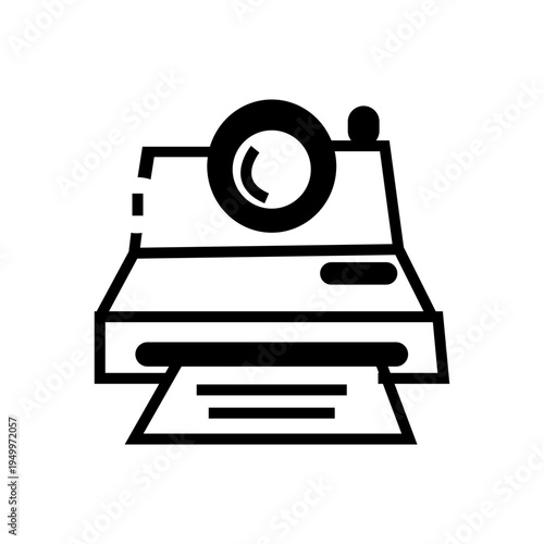 vintage photo camera polaroid icon illustration vector