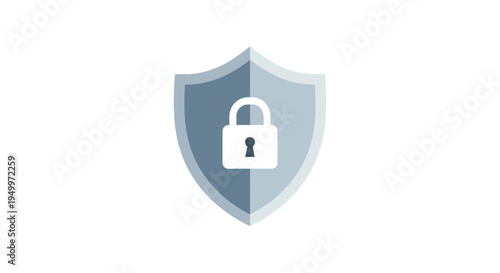 Vector shield icon with lock symbol, security concept