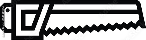 Classic hand saw tool with sharp teeth ready for cutting wood and other materials