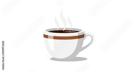 Vector illustration of a steaming hot coffee cup