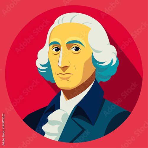 US President George Washington Vector Portrait 