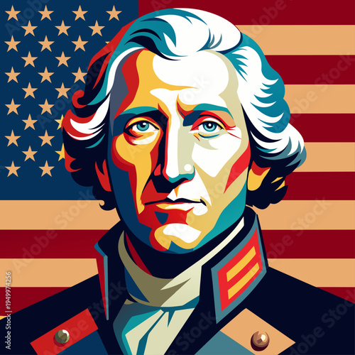 George Washington Portrait Illustration 