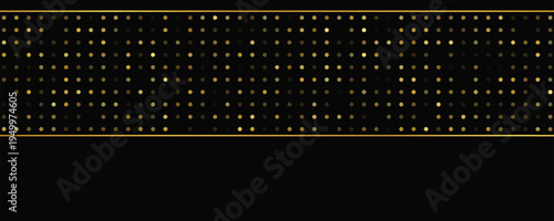 Dark background with golden lines and glittering dots