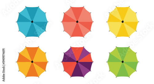 Colorful umbrellas in various vibrant hues