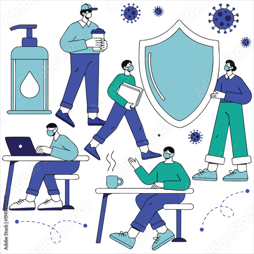 Workplace safety and virus prevention measures for employees during a pandemic