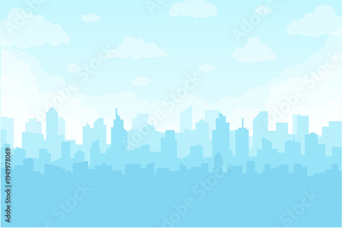 blue sky shadow city landscape background illustration design