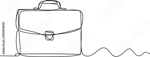 A minimalist single line drawing of a business briefcase representing professional corporate work