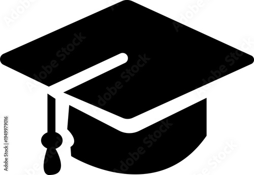 Graduation hat cap icons set. Academic cap. Graduation student black cap and diploma - stock vector. isolated on transparent background