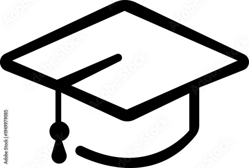 Graduation hat cap icons set. Academic cap. Graduation student black cap and diploma - stock vector. isolated on transparent background