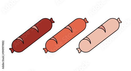 Sausage Link Line art vector creative fluid abstract