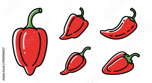 Scotch Bonnet Line art vector colorful geometric abstract illustration