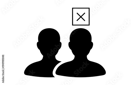 Minimalist Recruitment Selection Icon - Human Resources Candidate Hiring Silhouette Vector