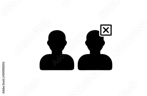 Minimalist Recruitment Selection Icon - Human Resources Candidate Hiring Silhouette Vector