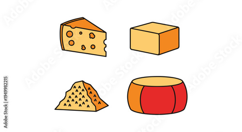 Parmesan Line art vector set clean dynamic abstract