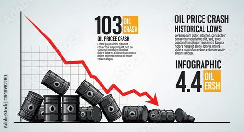 Oil Price Crash Infographic - A Visual Representation of Economic Downturn.