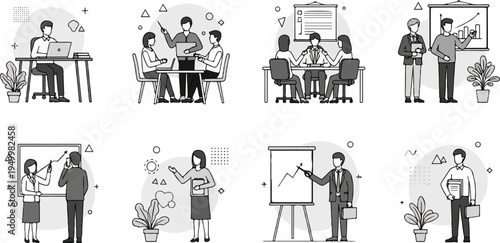 Business meeting and presentation illustrations (1)