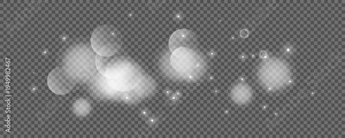 Bokeh circles on transparent background