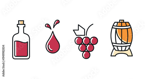 Sherry Vinegar Line art vector dynamic vibrant abstract color