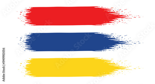 Armenia flag colors brush strokes.