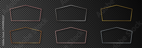 Set of six tetragon shape frames