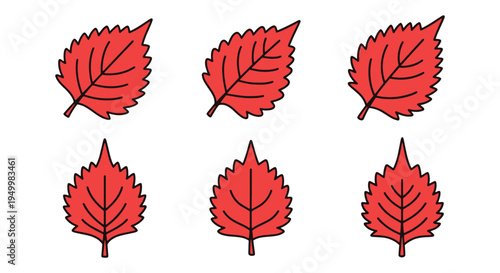 Shiso Red Line art vector set creative vibrant abstract