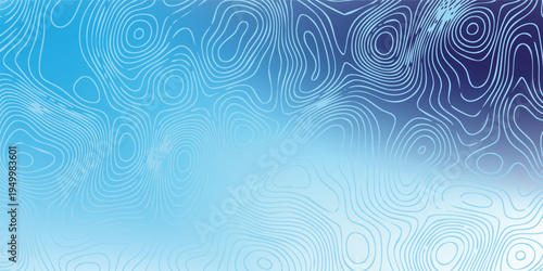 Blue gradient terrain pattern with smooth white contour paths, abstract elevation line background, clean vector illustration.