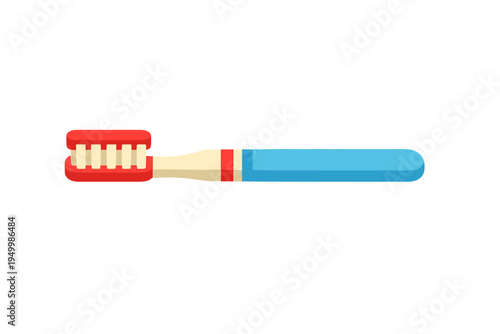 A flat vector illustration of a colorful toothbrush isolated on a