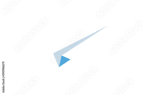 This vector artwork features a clean, modern paper airplane icon with