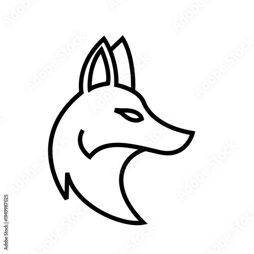 Minimalist Fox Head Line Art Logo Vector Icon