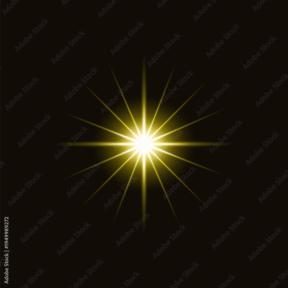 Fototapeta premium Glowing starburst on black vector