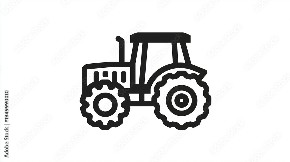 Obraz premium line icon tractor isolated, vector, solid