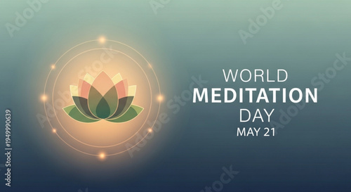 World meditation day may 21st lotus flower symbolizing mindfulness and inner peace