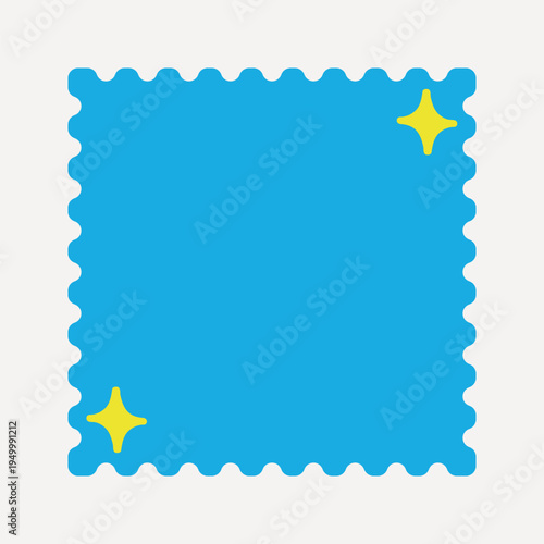 Blue stamp with yellow stars vector