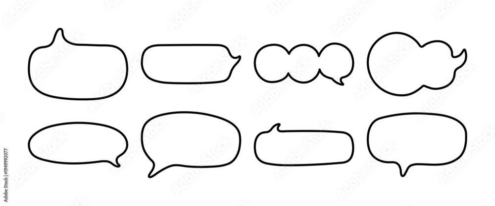 Fototapeta premium Blank speech bubble collection vector